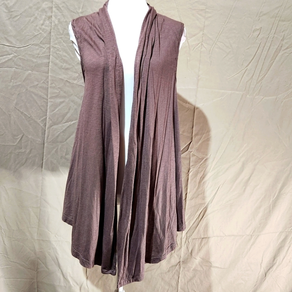 Michael‎ Stars OSFM asymmetrical drape smokey brown textured jersey vest